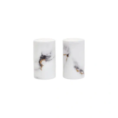 Prouna Marble Venice Fog Salt & Pepper Shaker In White