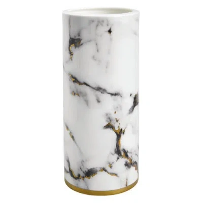 Prouna Marble Venice Fog Venice Fog 14 Inch Tall Vase In White