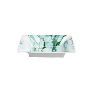 Prouna Marble Verde Bone China Trinket Dish + In Gold;white;verde