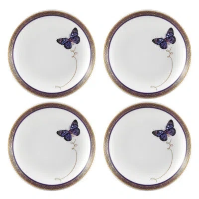 Prouna My Butterfly Bone China Trinket Dish + Hand Painted In Gold;white;purple