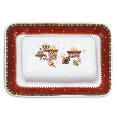 Prouna Nutcracker Butter Dish In Red
