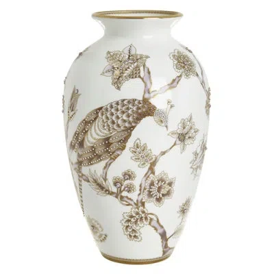 Prouna Pavo 12" Bone China Table Vase In Gold