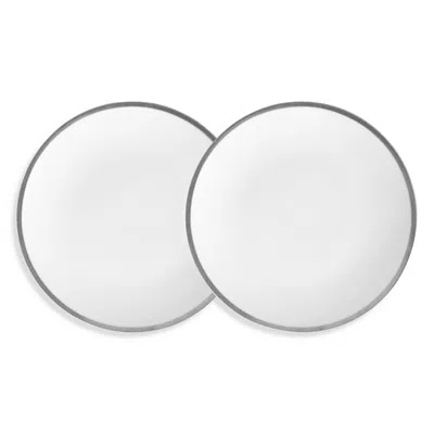 Prouna Platinum Edge Canape/bread Plate, Set Of 2 In Silver