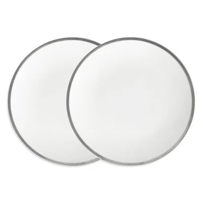 Prouna Platinum Edge Salad/dessert Plate, Set Of 2 In Silver
