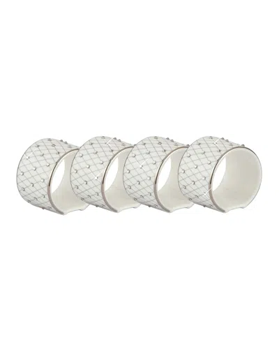 Prouna Princess Gold Napkin Rings, Set Of 4 In Gray