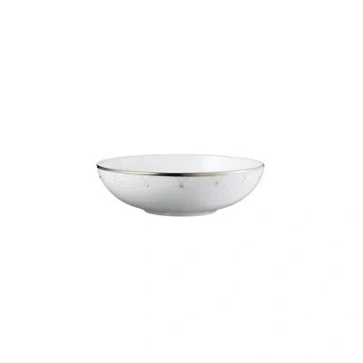 Prouna Princess Platinum Bone China Fruit / Dessert Bowl In White,platinum