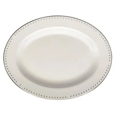 Prouna Princess Platinum Oval Platter In White,platinum