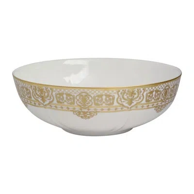 Prouna Twig New York Carlsbad Queen White Bone China Serving Bowl In White;gold