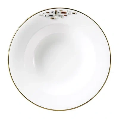 Prouna Twig New York Diana Gold Vegetable Bowl In White;gold