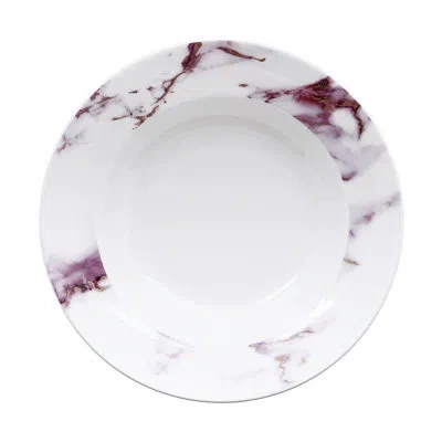 Prouna Twig New York Marble Chianti Bone China Pasta Dish In White;gold;chianti