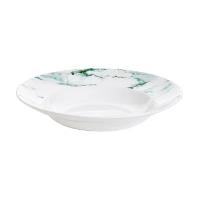 Prouna Twig New York Marble Verde Bone China Pasta Dish In White;gold;verde