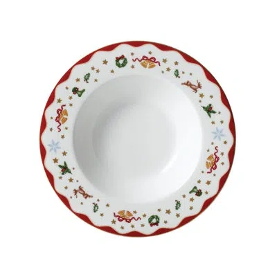 Prouna Twig New York My Noel Bone China Pasta Dish In White;red;gold