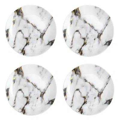 Prouna Venice Fog Bone China Appetizer Plate, Set Of 4 In White;venice Fog