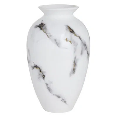 Prouna Venice Fog/gray 12" Bone China Table Vase In White