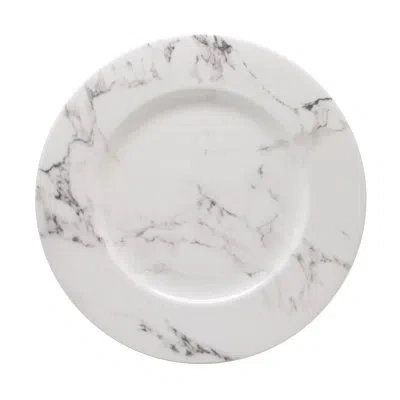 Prouna Villa Bianca 10.5" Bone China Dinner Plate In White;gray