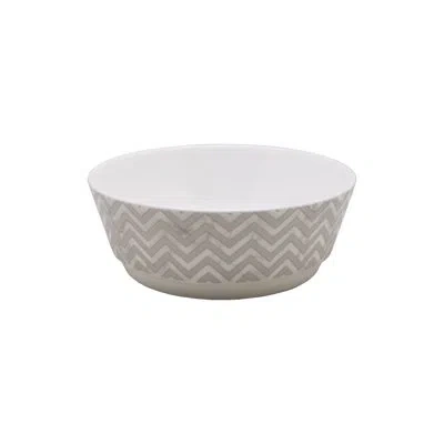 Prouna Villa Bianca 2.5oz. Bone China Cereal Bowl In White;gray