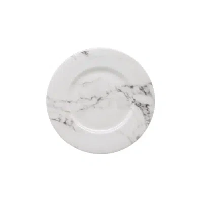 Prouna Villa Bianca 7" Bone China Bread And Butter Plate In White;gray