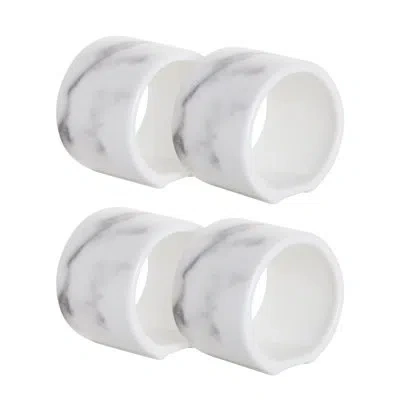 Prouna Villa Bianca Bone China Napkin Rings, Set Of 4