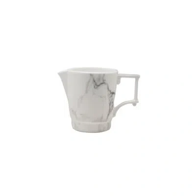 Prouna Villa Bianca Hand Painted Creamer Bowl In Black;white