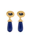 Prounis 22kt Gold Alabastra Sapphire And Lapis Lazuli Earrings In Gold