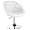 Proxxi 1 Piece Adjustable Modern Swivel Round Tufted Chair In White