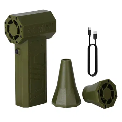 Proxxi 130000rpm Mini Fan Electric Air Duster Adjustable Wind Speed Portable Fan Violent Blower Rechargeabl In Green