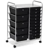 Proxxi 15-drawer Utility Rolling Organizer Cart Multi-use Storage In Black