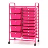 Proxxi 15-drawer Utility Rolling Organizer Cart Multi-use Storage In Pink