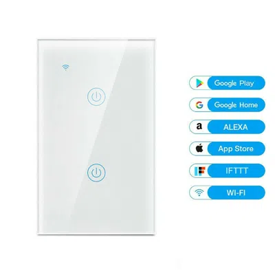 Proxxi 2 Gang Wifi Smart Wall Touch Light Switch Glass Panel For Alexa/google App