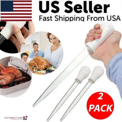 Proxxi 2 Pcs Meat & Poultry Baster Heat Resistant Bpa Free Turkey Syringe Flavor 30ml In White