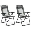 Proxxi 2 Pieces Patio Adjustable Folding Recliner Chairs With 7 Level Adjustable Backrest - Grey