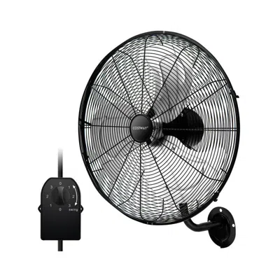 Proxxi 20 Inch Wall Mount Fan With 3 Fan Speeds And Adjustable Tilt Head In Black