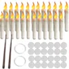 Proxxi 24pcs Floating Candles With Magic Wand Flickering Warm Light Led Flameless Candle Taper Candles For  In White