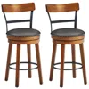 Proxxi 25.5-inch 360-degree Bar Swivel Stools With Leather Padded In Brown