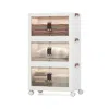 Proxxi 25.5/60 Gal Stackable Storage Boxes Bins With Magnetic Doors And Lockable Casters In White