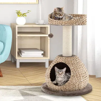 Proxxi 28 Inches Hand-made Cat Tree Tower With Jump Platform In Multi
