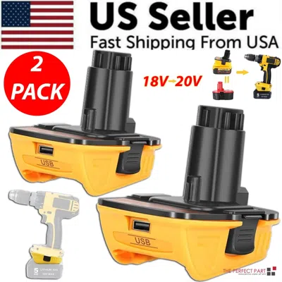 Proxxi 2x 18v To 20v Max Dca1820 Adapter Converter For Dewalt 20 Volt Li-ion Battery
