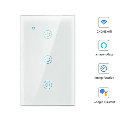 Proxxi 3 Gang Wifi Smart Wall Touch Light Switch Glass Panel For Alexa/google App