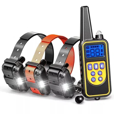 Proxxi 3000 Ft Dog Training Us Collar Rechargeable Remote Shock Pet Waterproof Trainer - For 3 Dogs In Black