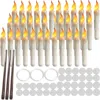 Proxxi 36pcs Floating Candles With Magic Wand Flickering Warm Light Led Flameless Candle Taper Candles For 