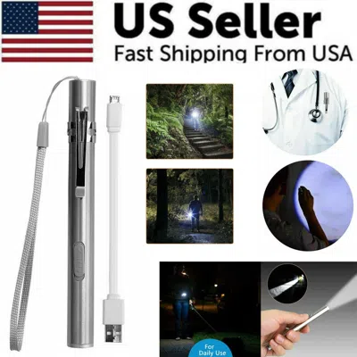 Proxxi 5" Led Usb Rechargeable Mini Tactical Flashlight Stainless Steel Torch Pen Light In Multi