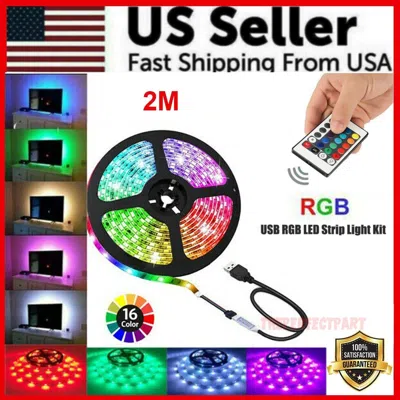 Proxxi 5v Usb Led Strip Lights Tv Back Light 5050 Rgb Colour Changing With 24key Remote - 2m