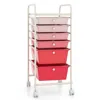 Proxxi 6 Drawers Rolling Storage Cart Organizer In Red