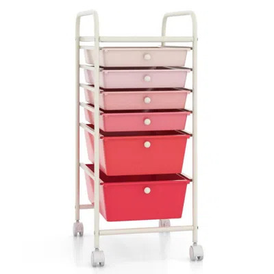 Proxxi 6 Drawers Rolling Storage Cart Organizer In Red