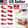 Proxxi 5 Pack Stackable Food Storage Containers Airtight & Leakproof Set Snap Lock Lids