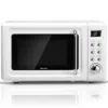 Proxxi 700w Retro Countertop Microwave Oven With 5 Micro Power And Auto Cooking Function In White