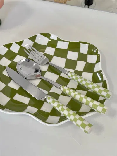 Proxxi 8 - Pack Modern Checkered Flatware Sets ( $4 / Count )
