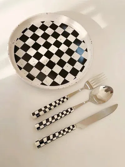 Proxxi 9 - Pack Modern Checkered Flatware Sets ( $4 / Count )
