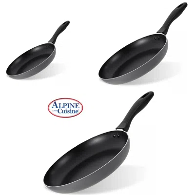 Proxxi Alpine Cuisine Non-stick 3-piece Aluminum Fry Pan Set In Black