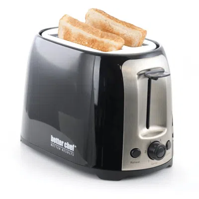 Proxxi Better Chef Deluxe Cool Touch Wide-slot 2-slice Toaster With Stainless Accents In Black